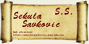 Sekula Savković vizit kartica